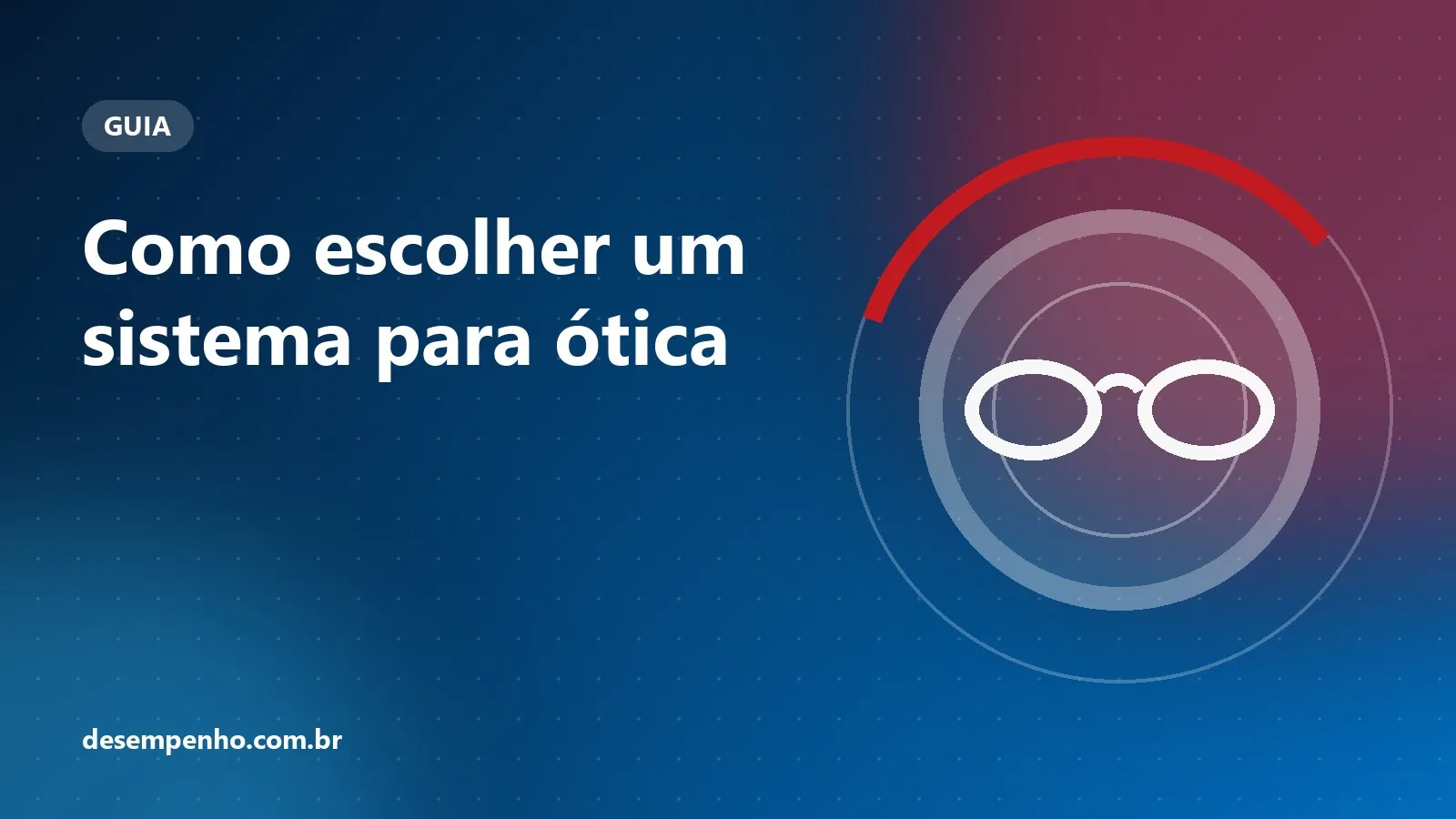 Ilustração de óculos com as cores da Desempenho Informática